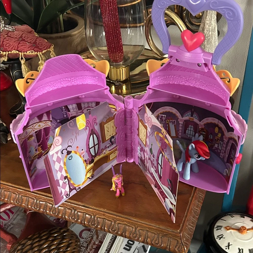 Purple and Pink Toy Castle with Heart Handle
